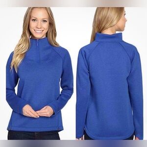 The North Face Womens Thermal 3D Pullover Colbalt Blue Side Zipper Mock Neck XL